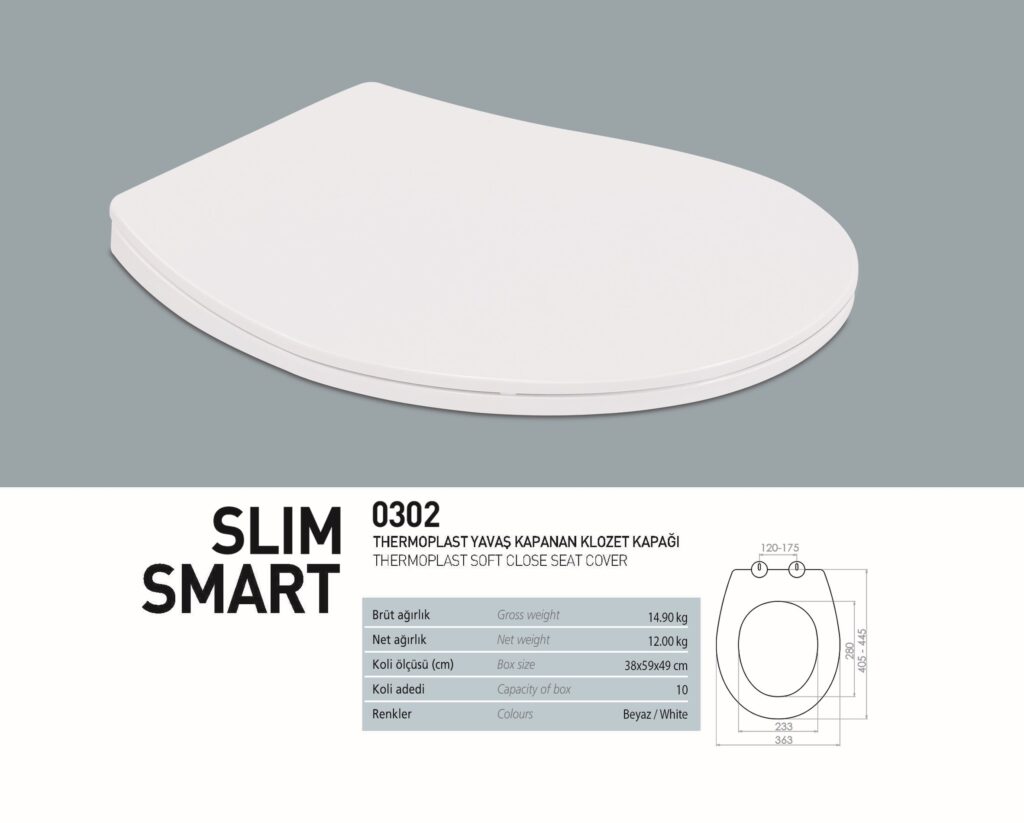 NKP Slim Smart Thermoplast Yavaş Kapanır Klozet Kapağı