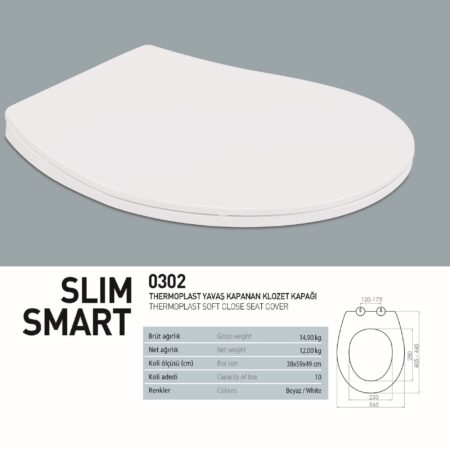 NKP Slim Smart Thermoplast Yavaş Kapanır Klozet Kapağı
