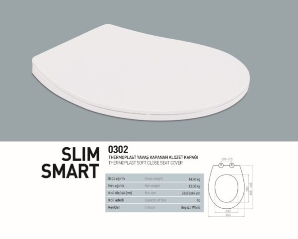 NKP Slim Smart Thermoplast Yavaş Kapanır Klozet Kapağı