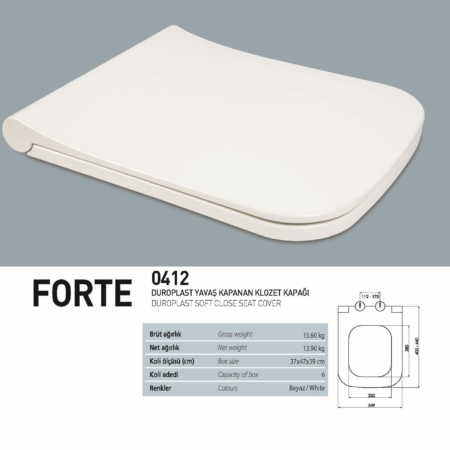 Nkp Forte Duroplast Yavaş Kapanır Klozet Kapağı