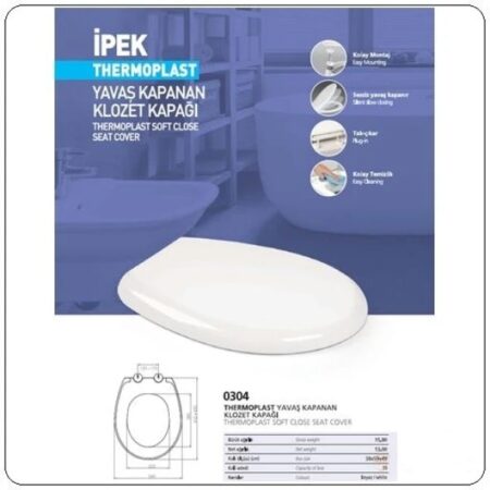 NKP İpek Thermoplast Yavaş Kapanır Klozet Kapağı