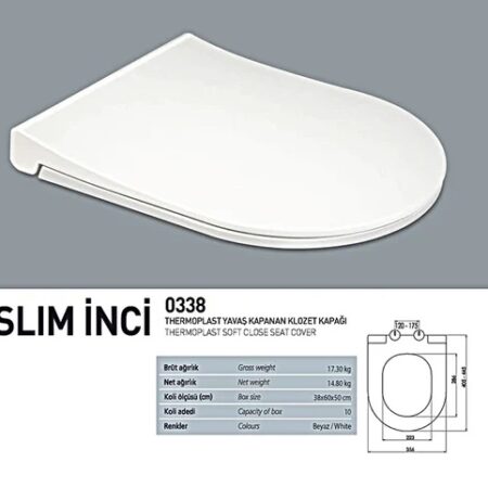 Nkp Slim İnci Thermoplast Yavaş Kapanır Klozet Kapağı