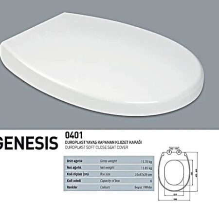 Nkp Genesis Duroplast Yavaş Kapanır Klozet Kapağı