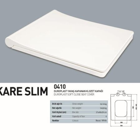 Nkp Kare Slim Duroplast Yavaş Kapanır Klozet Kapağı