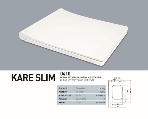 Nkp Kare Slim Duroplast Yavaş Kapanır Klozet Kapağı