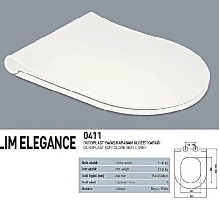 Nkp Slim Elegance Duroplast Yavaş Kapanır Klozet Kapağı